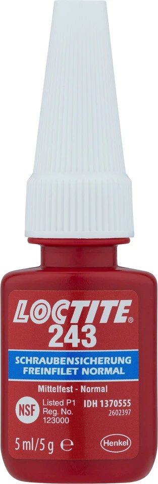 Loctite Arrêt De Vis Fluide 243 à Résistance Moyenne 1 Loctite Arrêt De Vis Fluide 243 à Résistance Moyenne